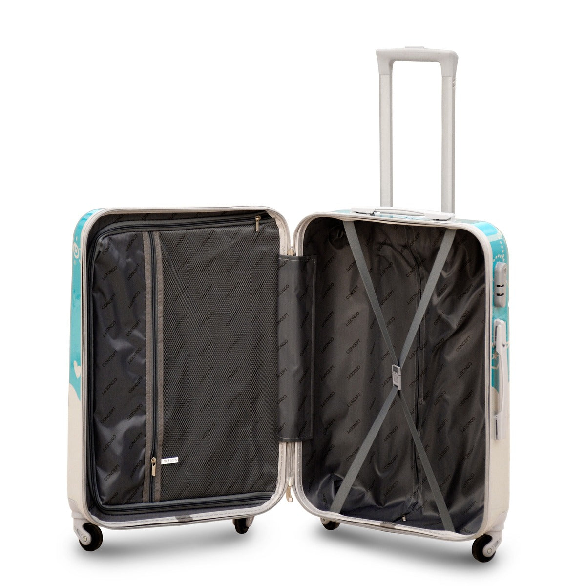 Printed Lightweight ABS Double Spinner Wheel Luggage Bags | 28 inch Size 30-35 Kg Capacity