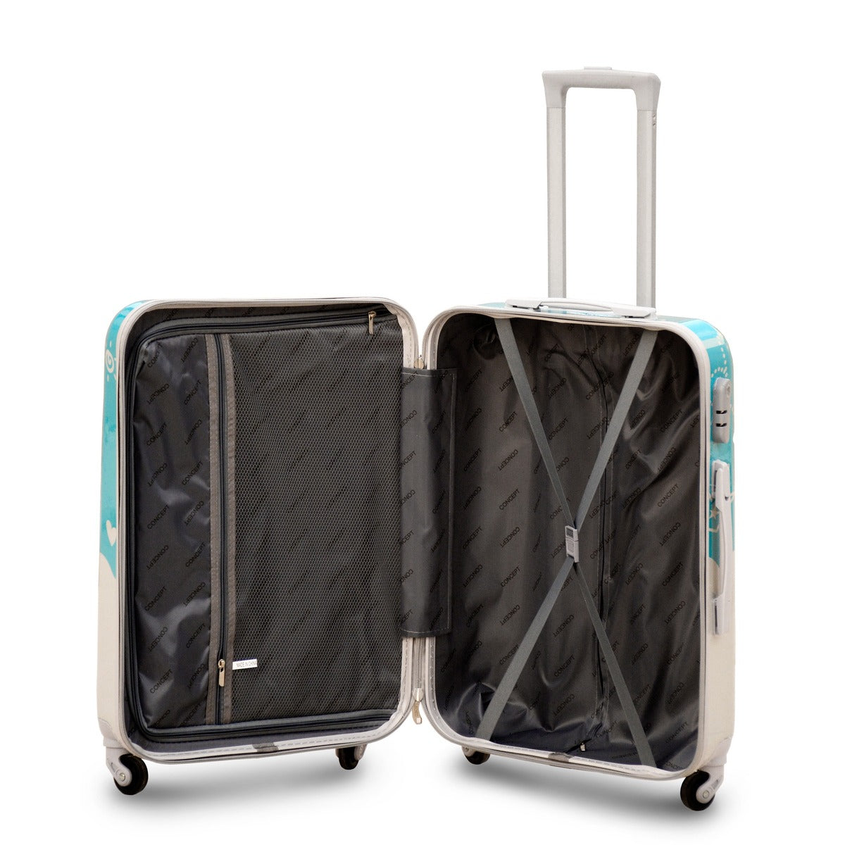 Printed Lightweight ABS 4 Wheels Luggage Bag | 7-10 Kg, 20-25 Kg, 30-35 Kg