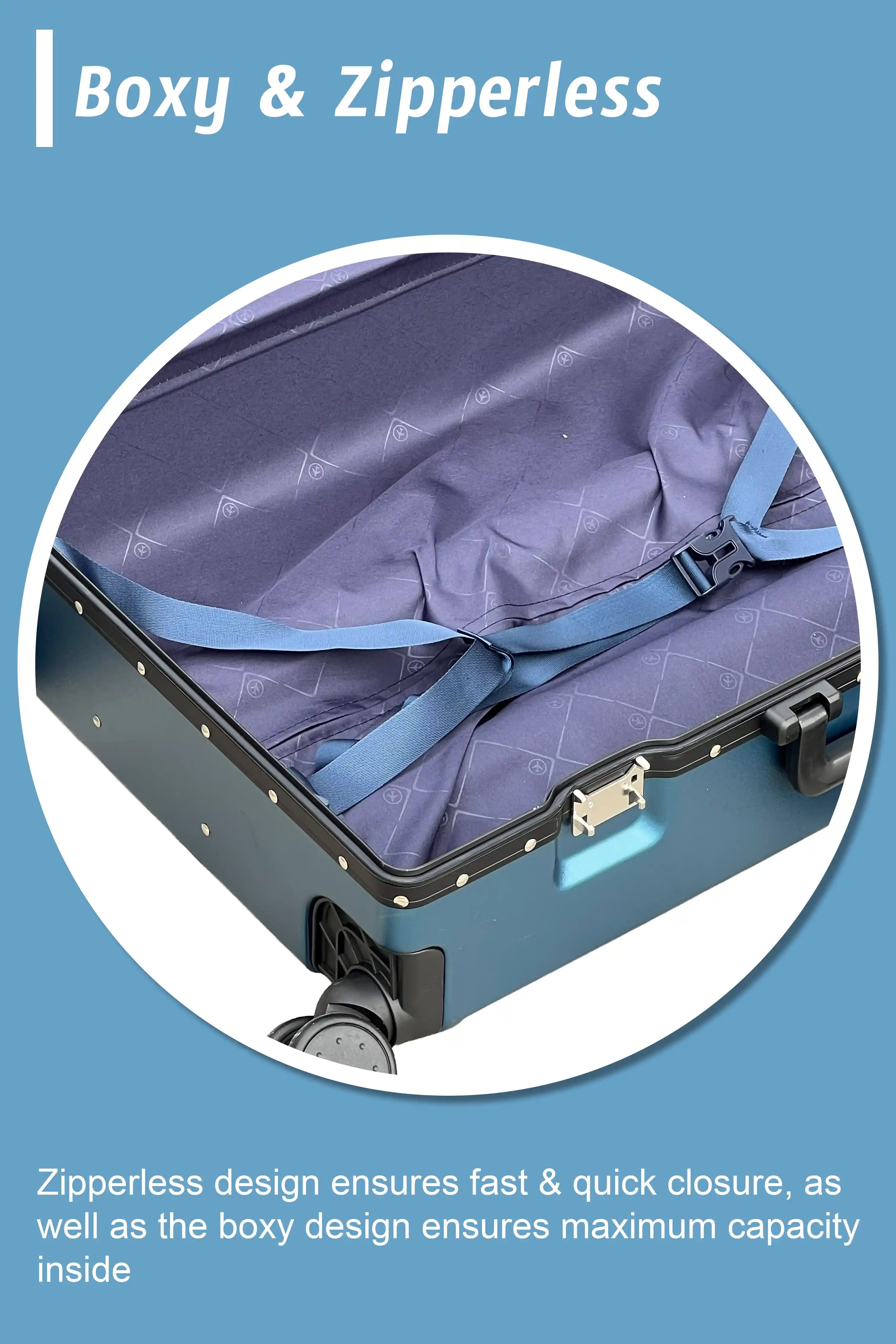 Bold Aluminium Frame 2 Pcs Set Cabin Size 20 Inch [7-10 Kg] and Checked In 24 Inch [20-25 Kg] Luggage With TSA Lock and Travel Hook