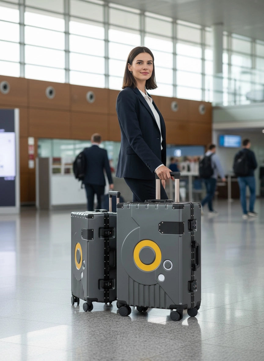 Bold Aluminium Frame 2 Pcs Set Cabin Size 20 Inch [7-10 Kg] and Checked In 24 Inch [20-25 Kg] Luggage With TSA Lock and Travel Hook