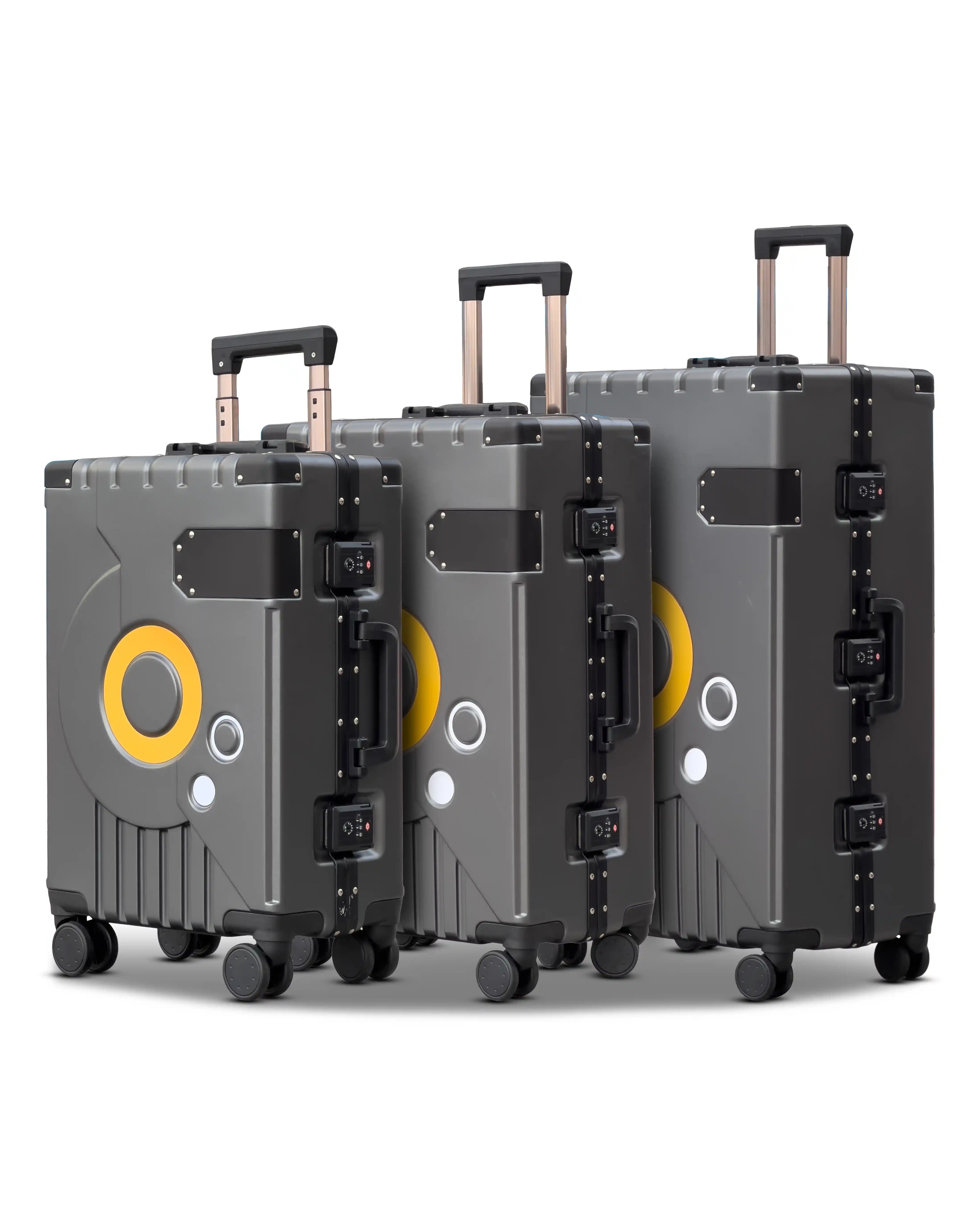 Bold Aluminium Hard Shell PC Lightweight 3 PCS Set (20/24/28 Inch) Luggage with Smooth Silent Spinner Wheels