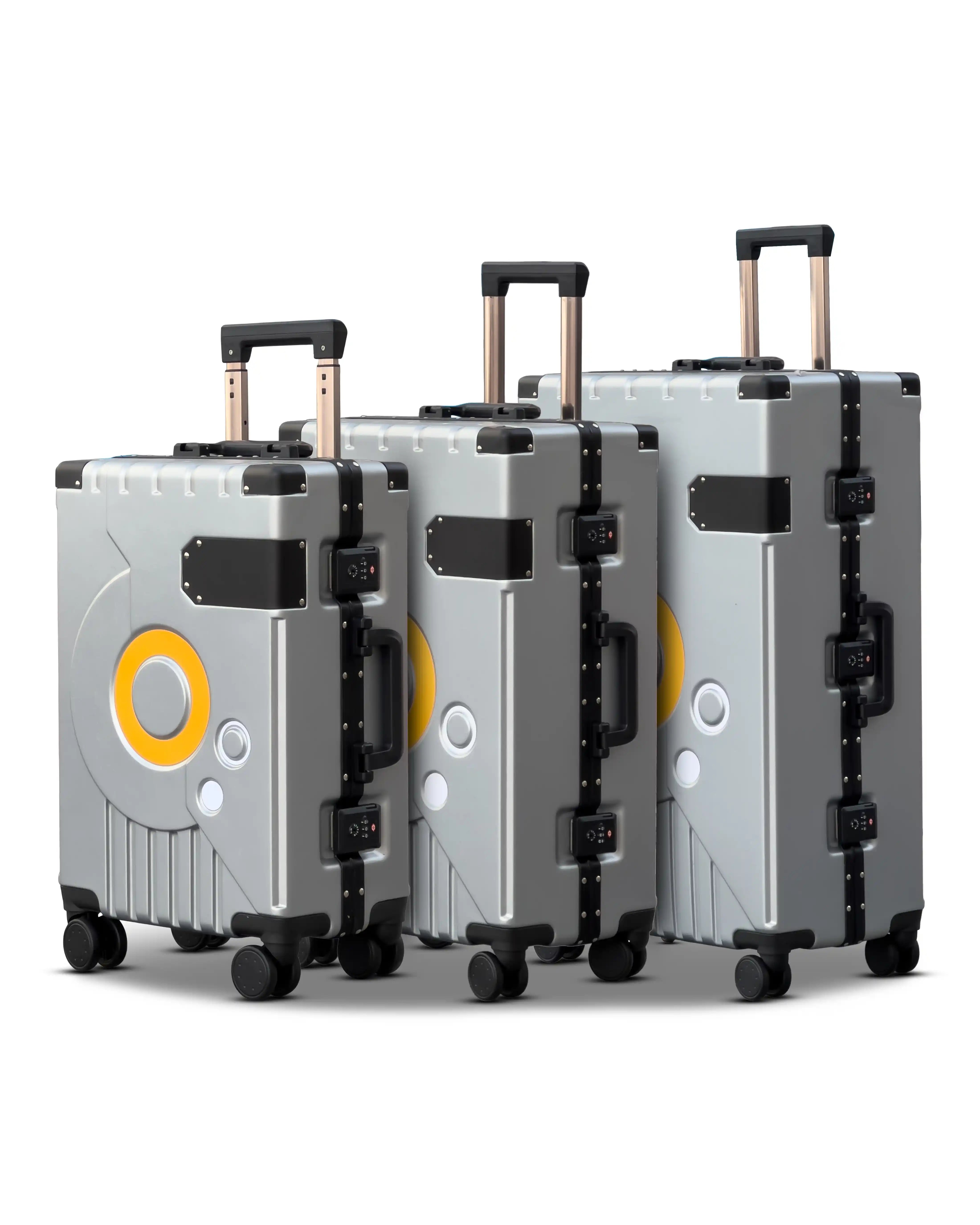 Bold Aluminium Hard Shell PC Lightweight 3 PCS Set (20/24/28 Inch) Luggage with Smooth Silent Spinner Wheels
