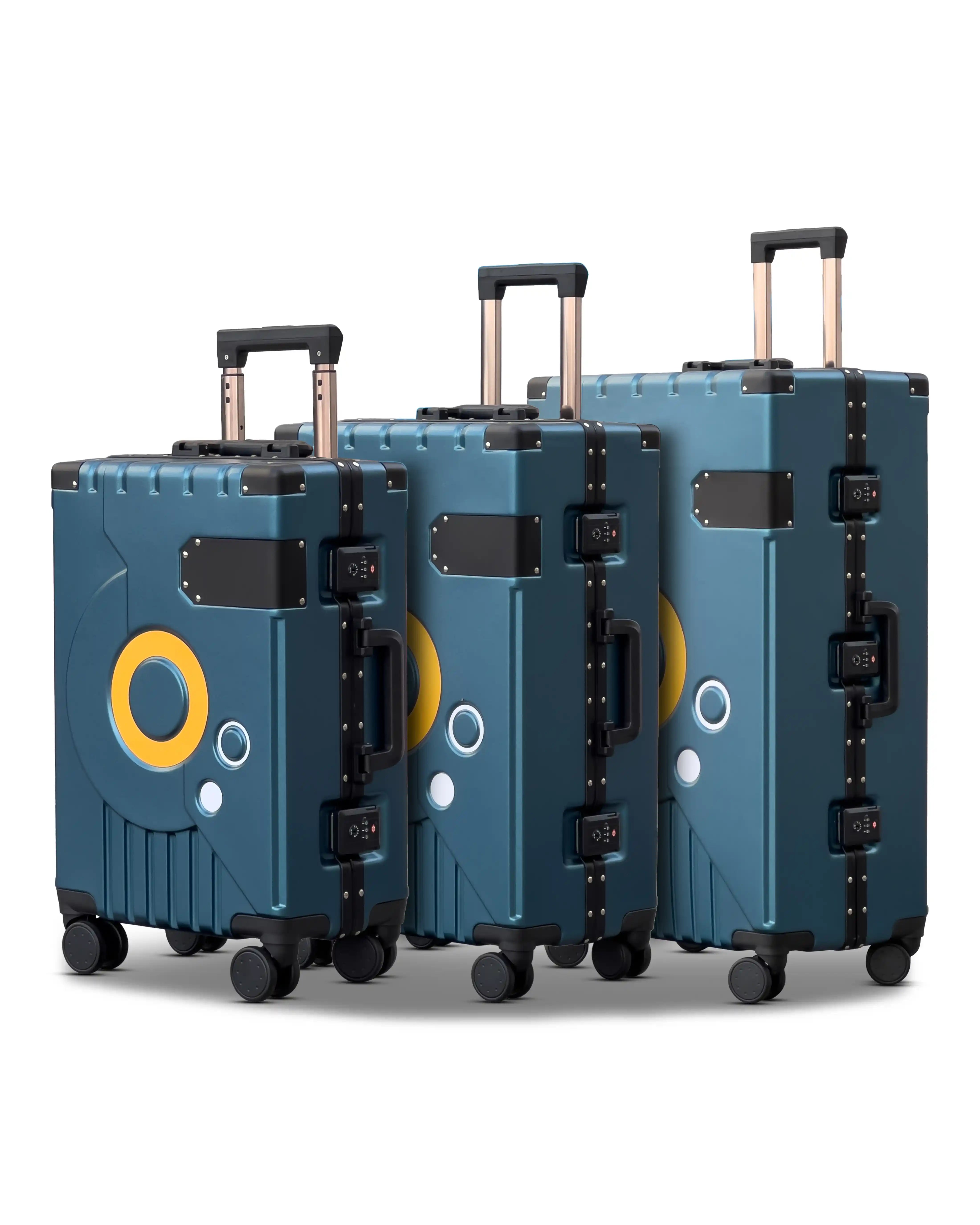 Bold Aluminium Hard Shell PC Lightweight 3 PCS Set (20/24/28 Inch) Luggage with Smooth Silent Spinner Wheels