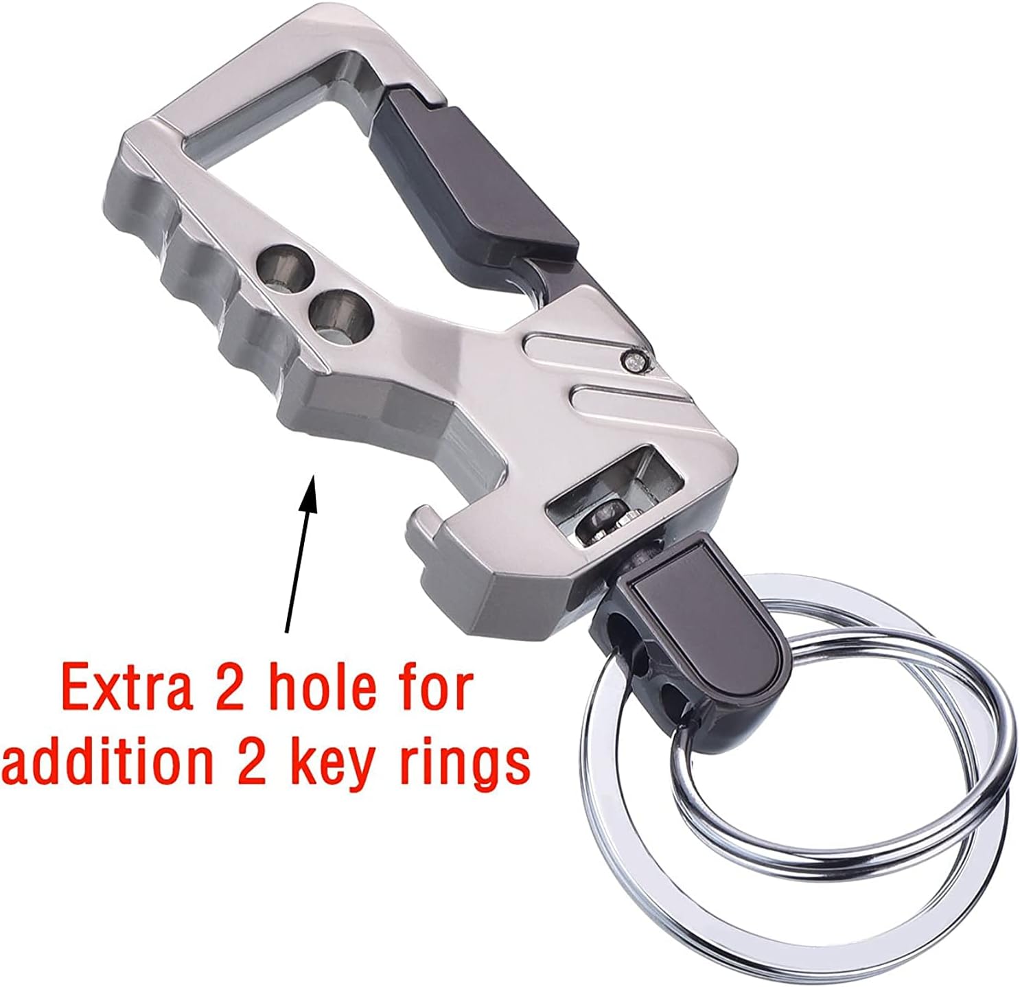 Multifunctional Bottle Opener Keychain With Double Key Ring Hook