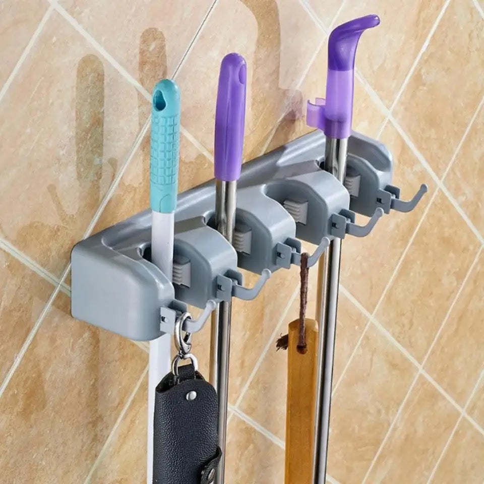 Multipurpose Wall Mounted Broom and Mop Holder | Broom Storage Organizer Hook Zaappy