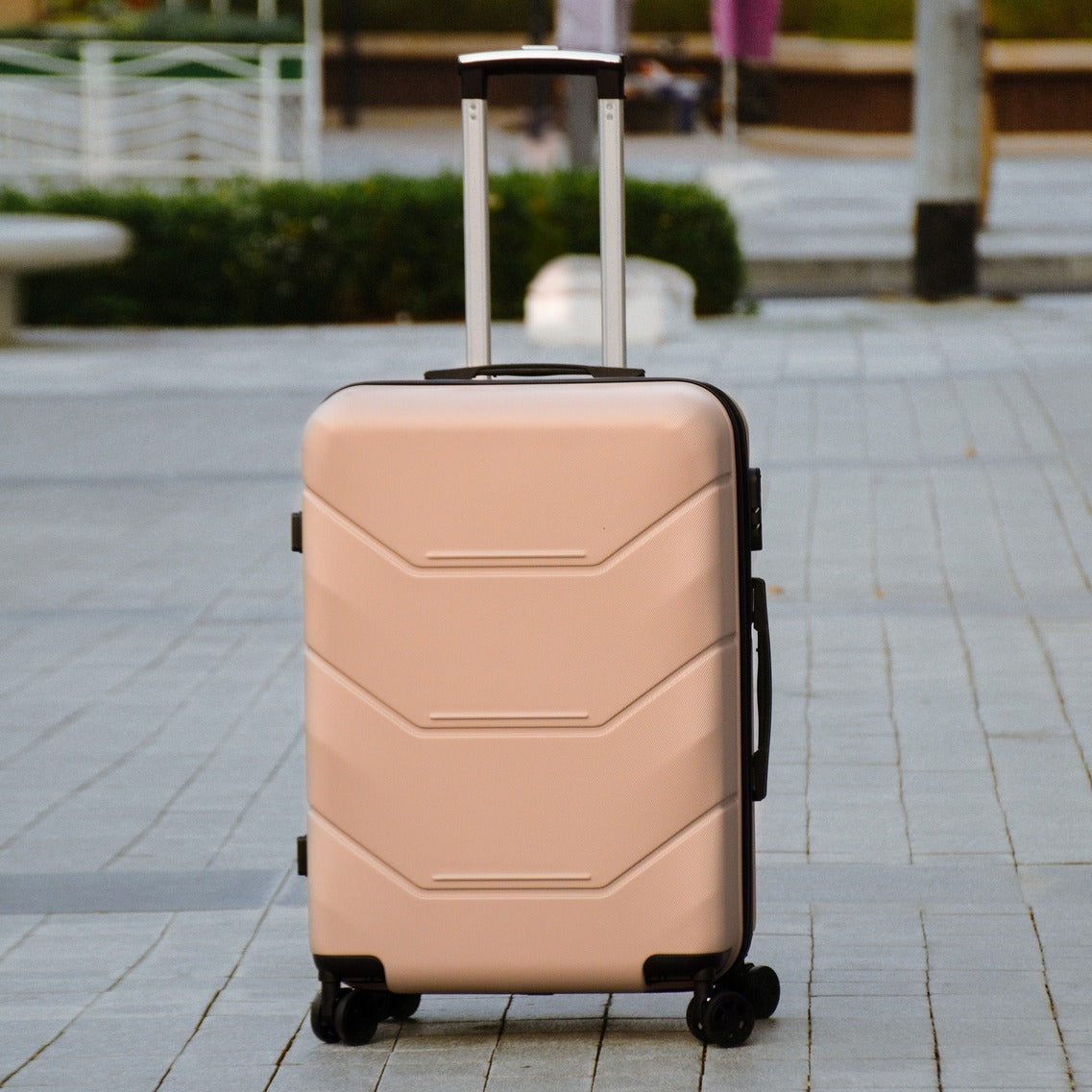 24" Brown Colour JIAN ABS 1004 Luggage Lightweight Hard Case Trolley Bag With Spinner Wheel Zaappy.com