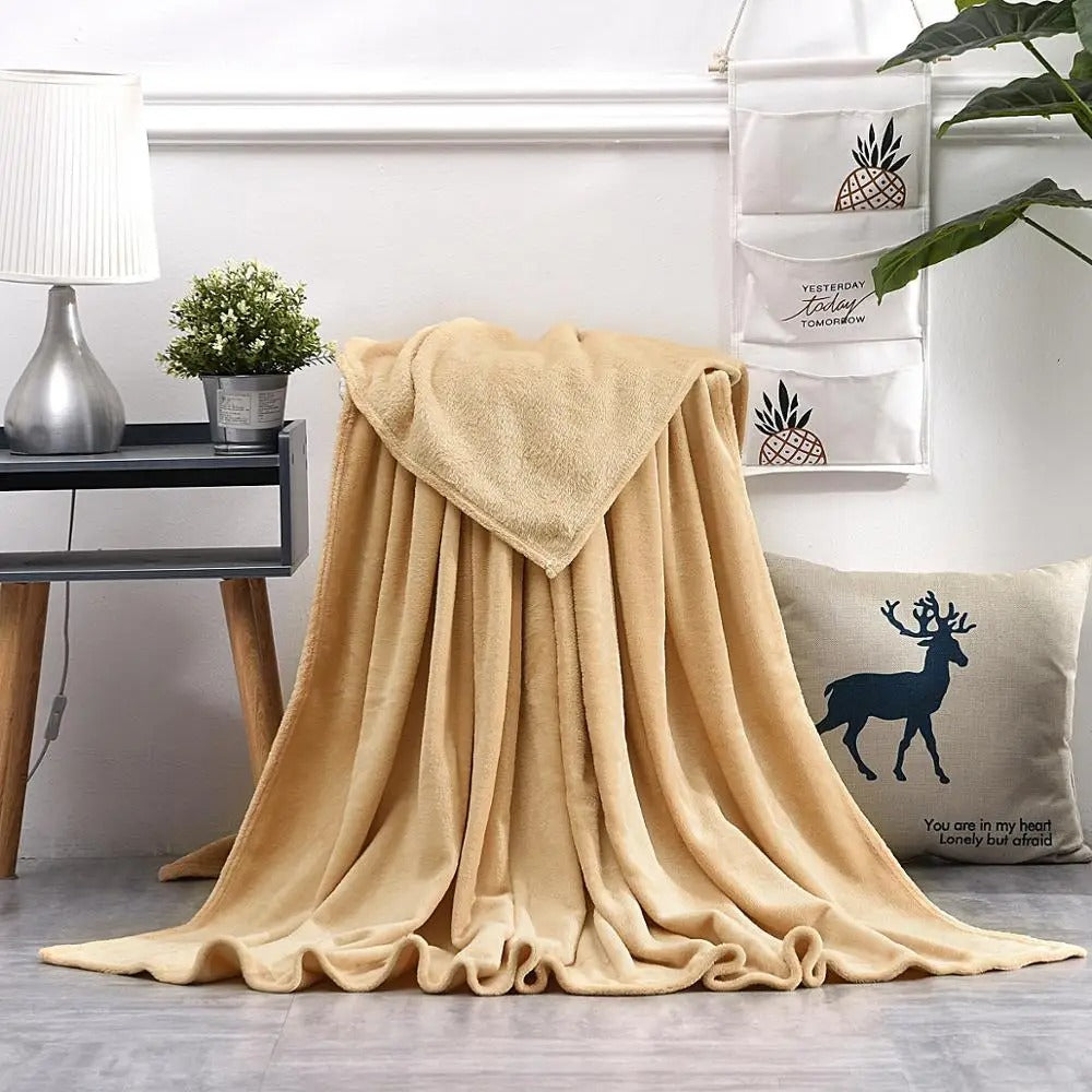 Tamilon Solid Flannel Blanket Single Size 150 x 200cm