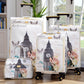 Butterfly Paris Eiffel Tower Printed PU Material Luggage | Soft shell Trolley Bag | 4 Pcs Set 7, 20, 24 and 28 Inches