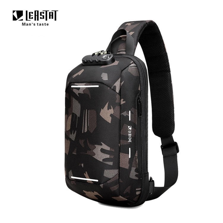 Anti-Theft Men's Camouflage Chest Bag With USB Charging Port | Waterproof Travel Bag