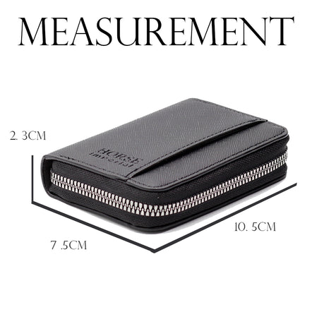 Small PU Leather Credit Card Holder Wallet | Multi Card Case Zipper Coin Purse