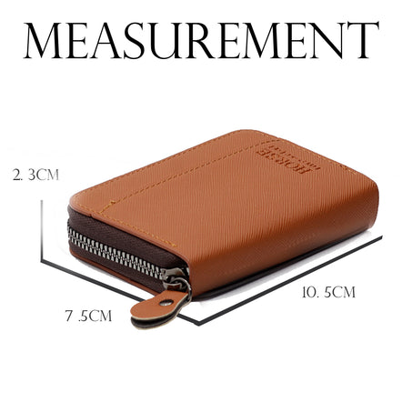Small PU Leather Credit Card Holder Wallet | Multi Card Case Zipper Coin Purse