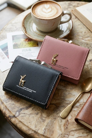 Card Holder Short Deer Wallet | Mini Clutch Purse For Women