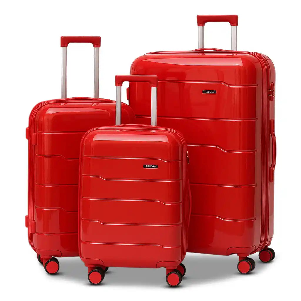 Ceramic Smooth PP Lightweight Unbreakable Luggage Bags with Double Spinner Wheels | 20, 24, 28, 32 Inches