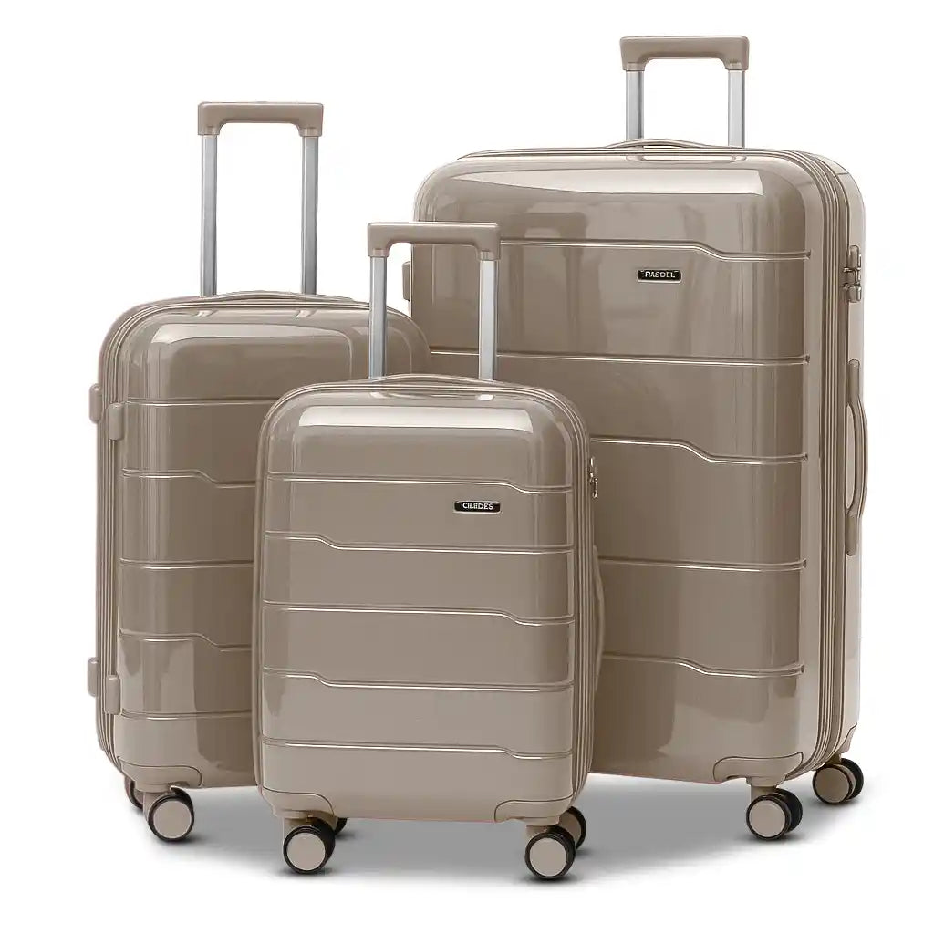 Ceramic Smooth PP Lightweight Unbreakable Luggage Bags with Double Spinner Wheels | 20, 24, 28, 32 Inches