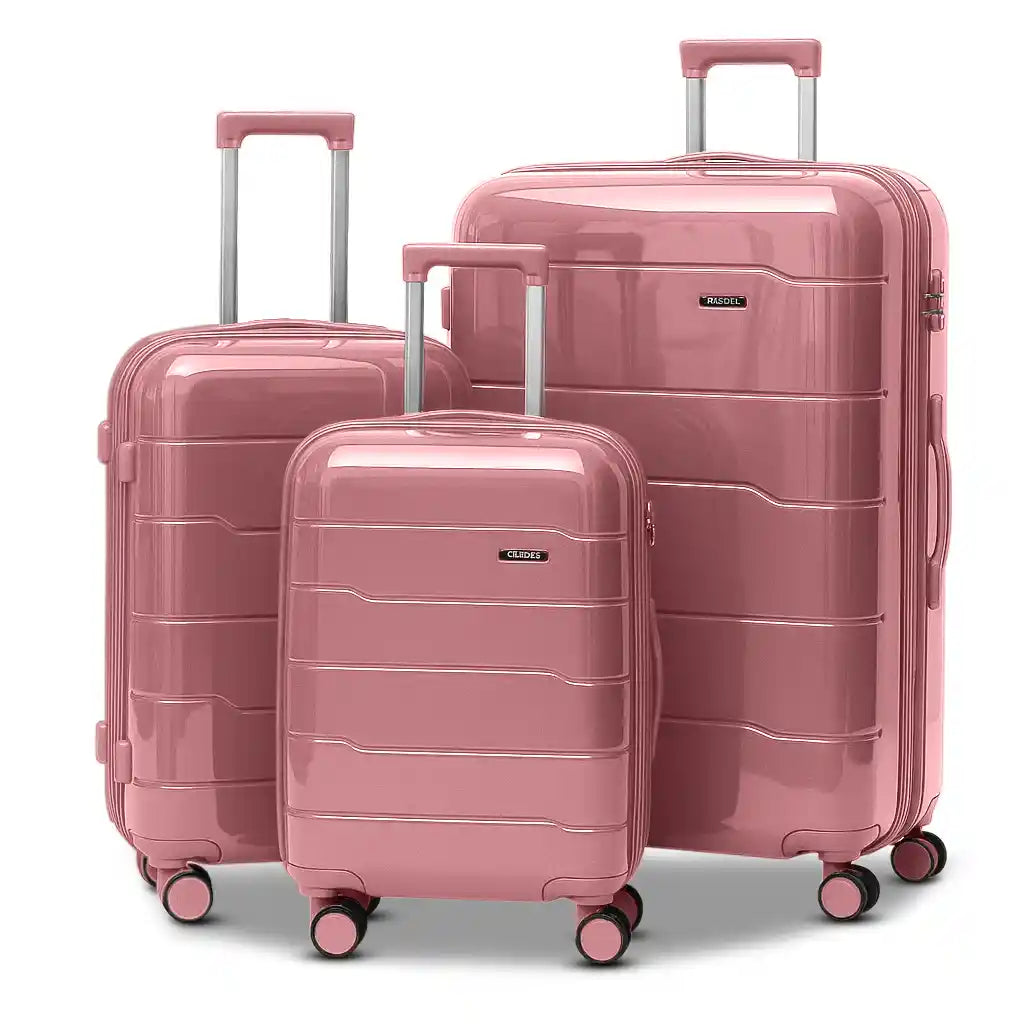 Ceramic Smooth PP Lightweight Unbreakable Luggage Bags with Double Spinner Wheels | 20, 24, 28, 32 Inches