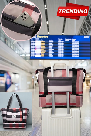 Check Type Foldable High Capacity Pocket Travel Bag | Expandable Waterproof Shoulder Bag