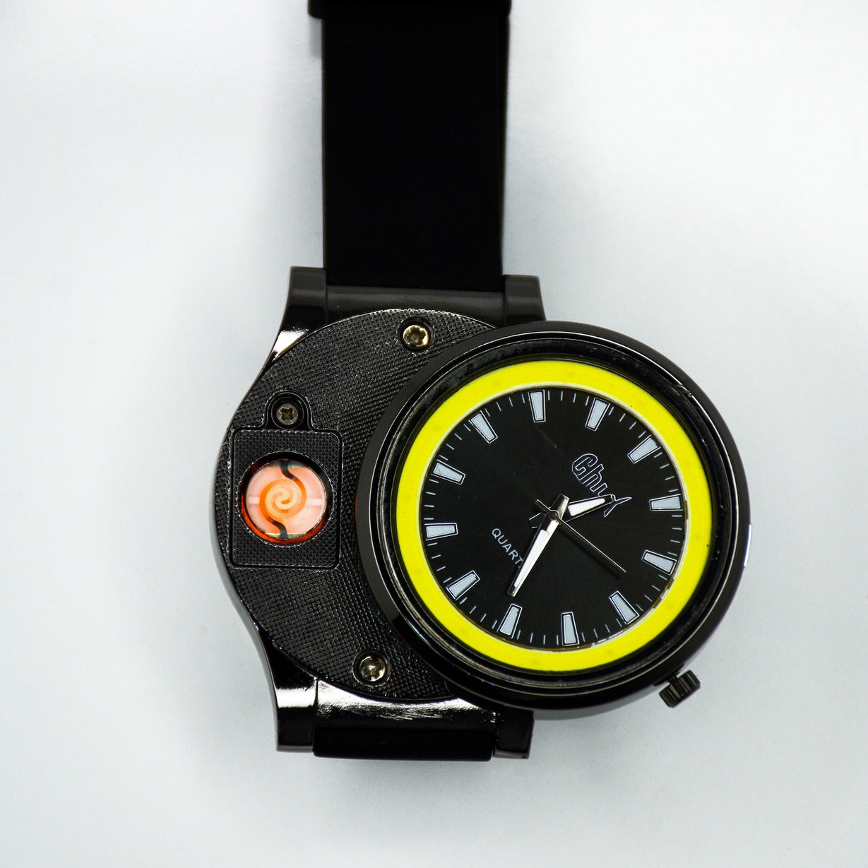Men's Rechargeable USB Windproof Classic Lighter Wrist Watch