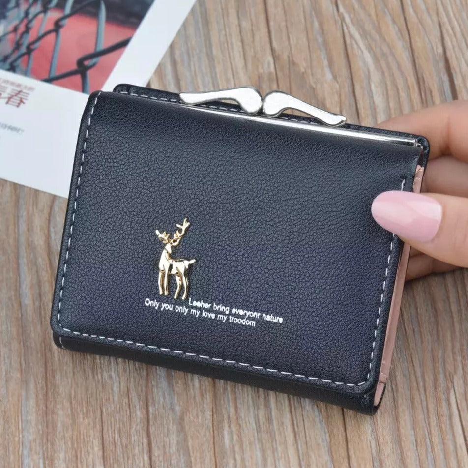 Card Holder Short Deer Wallet | Mini Clutch Purse For Women