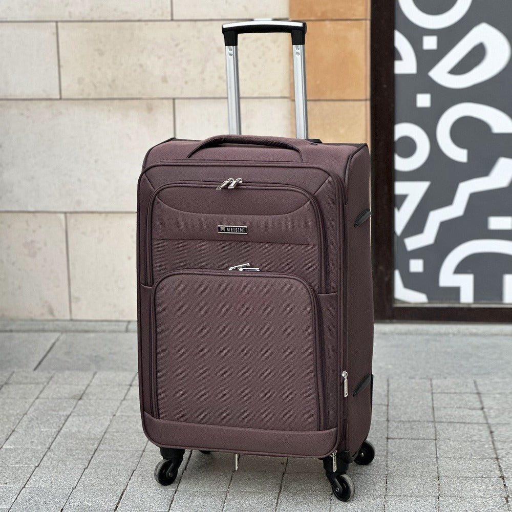 4 Piece Set 20" 24" 28" 32 Inches Coffee LP 4 Wheel 0169 Luggage Lightweight Soft Material Trolley Bag