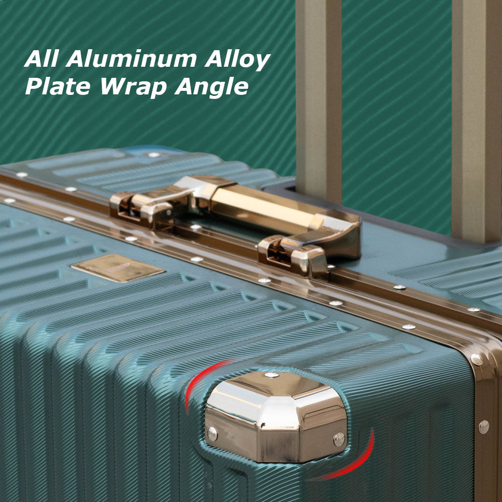 Corner Guard Aluminum Luggage | TSA-Approved Locks, Durable & Stylish Travel Companion | 3 Pcs Set 20" 24" 28" Inches