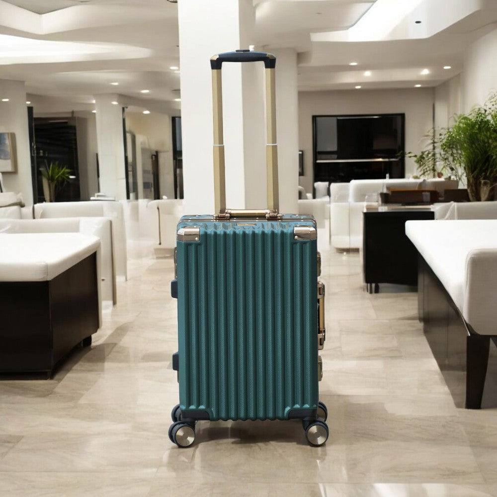 20" Aluminum Framed Luggage with Corner Guards | TSA-Approved Carry-On, Durable & Stylish Travel Companion