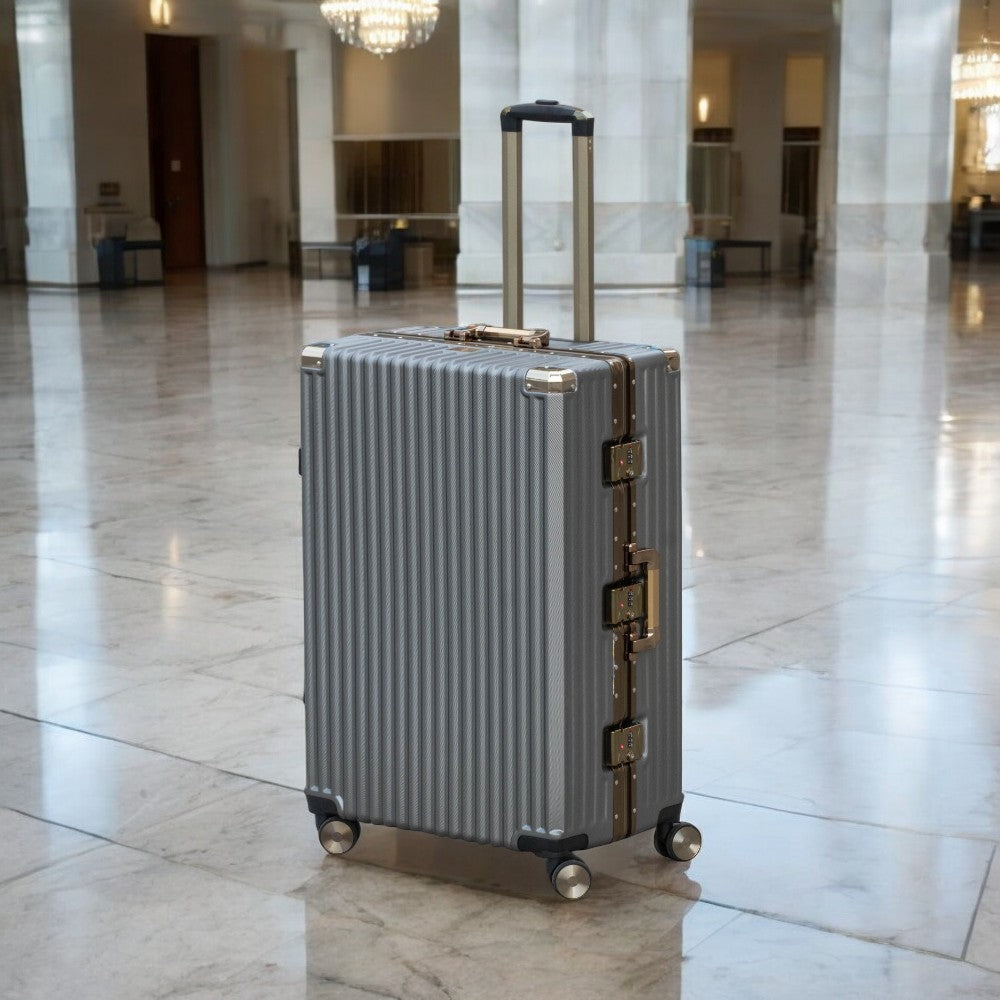 28" Aluminum Framed Luggage with Corner Guards | TSA-Approved, Durable & Stylish Travel Companion