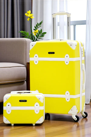 Corner Guard Yellow Lightweight ABS 20 Kg Luggage Bag + Beauty Case