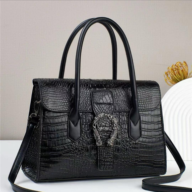 Crocodile Skin Pattern Classy Crossbody Shoulder Bag For Women | Top Handle Satchel Handbag