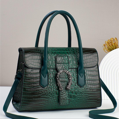 Crocodile Skin Pattern Classy Crossbody Shoulder Bag For Women | Top Handle Satchel Handbag Zaappy