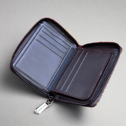 Genuine Leather Crocodile Pattern Men's Wallet | Bifold Zipper Card Holder Purse
