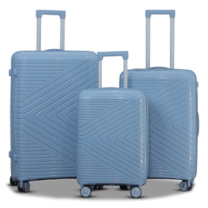 Crossline PP Unbreakable Luggage Bag With Double Spinner Wheel | 3 Piece Set 20, 24 and 28 Inches