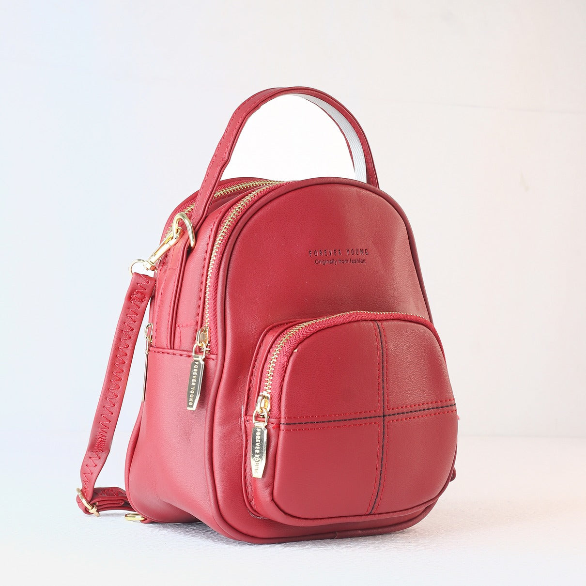 Forever Young Fashion PU Leather Women Cross Mini Backpack | Cute Travel Sling Bag Cum Backpack