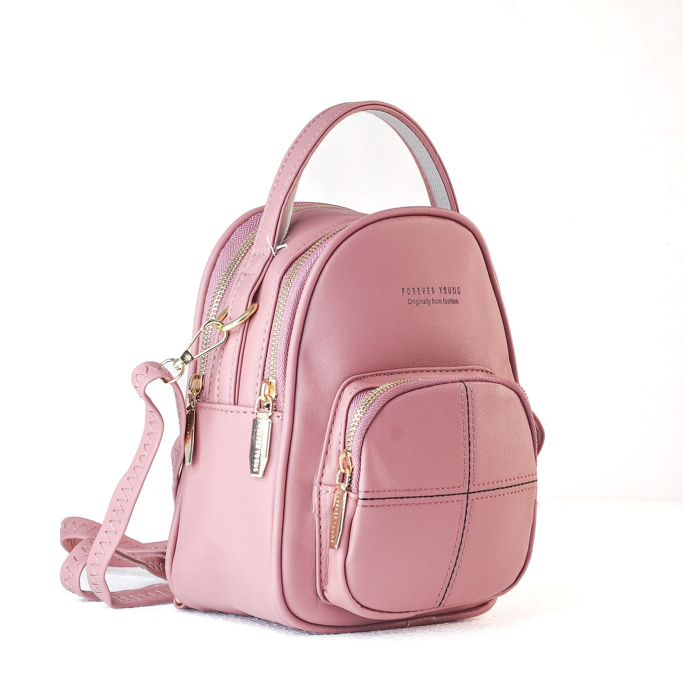 Forever Young Fashion PU Leather Women Cross Mini Backpack | Cute Travel Sling Bag Cum Backpack Zaappy