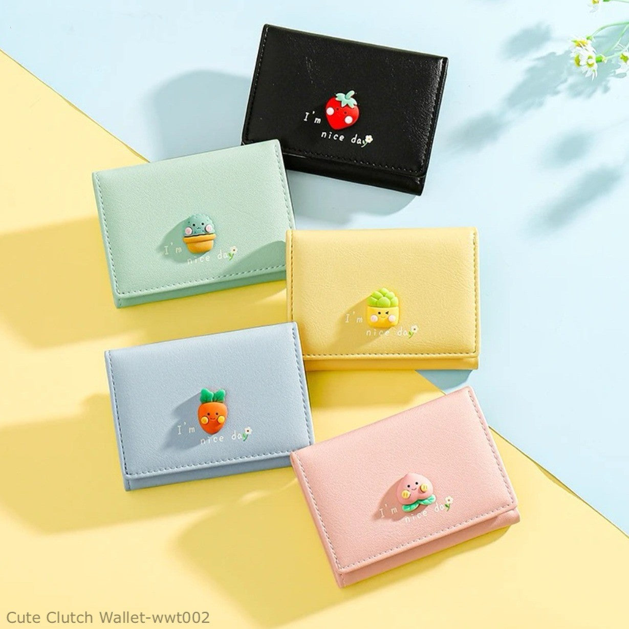 Cute Tri Fold Clutch Wallet For Women | Small Card Holder Purse