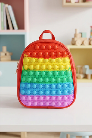 Cute Pop It Casual Backpack For Girls | Multicolour Fidget Toy Shoulder Bag