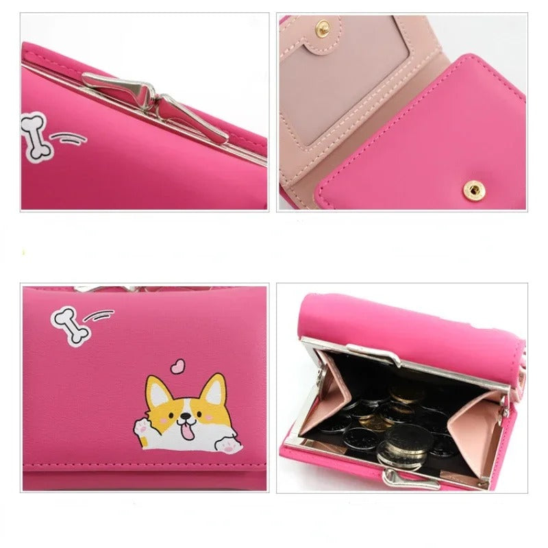 Cute Tri Fold Clutch Wallet For Women | Small Card Holder Purse