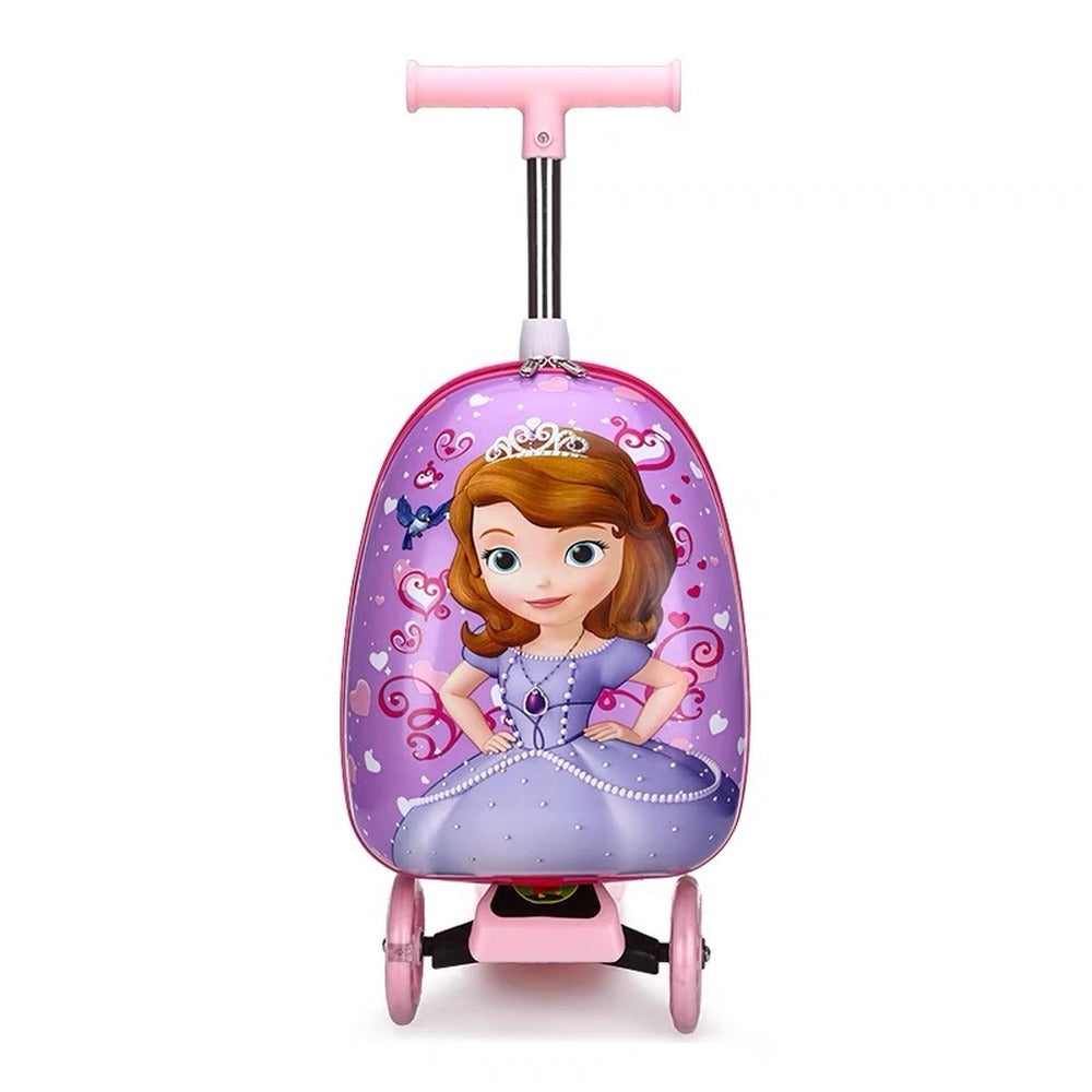 Printed Lightweight Hard shell Kids Suitcase Luggage Scooter Bag | Cute Princess Printed