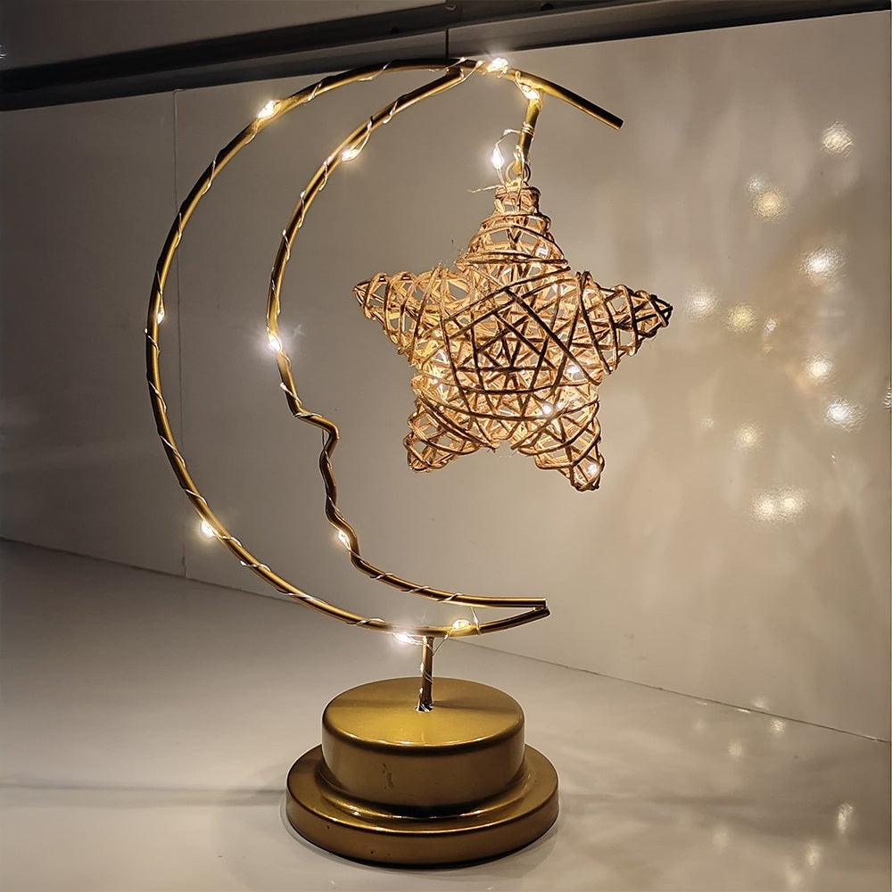 Decorative Ramadan Warm Star Glow Light | Portable Table Lamp | Battery Powered Home Decor