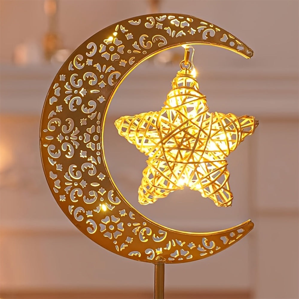 Decorative Ramadan Warm Star Glow Light | Portable Table Lamp | Battery Powered Home Decor