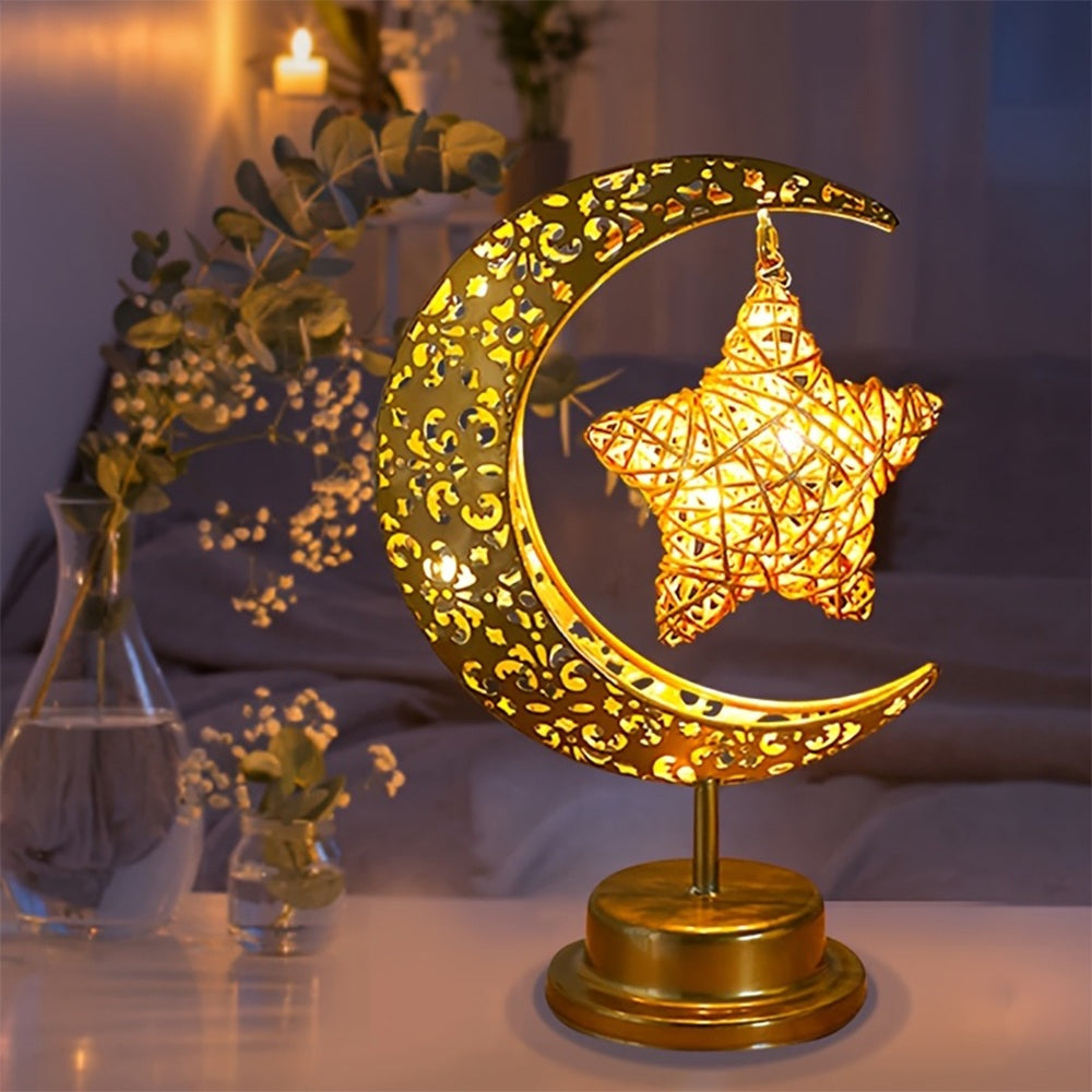 Decorative Ramadan Warm Star Glow Light | Portable Table Lamp | Battery Powered Home Decor