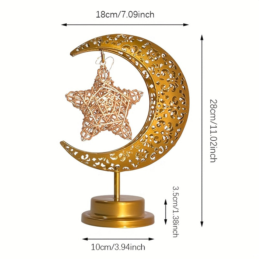 Decorative Ramadan Warm Star Glow Light | Portable Table Lamp | Battery Powered Home Decor