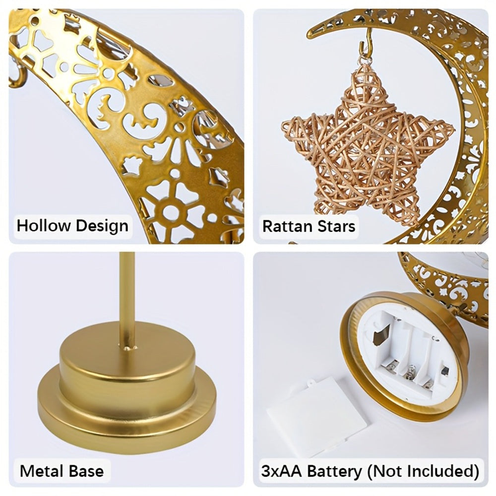 Decorative Ramadan Warm Star Glow Light | Portable Table Lamp | Battery Powered Home Decor