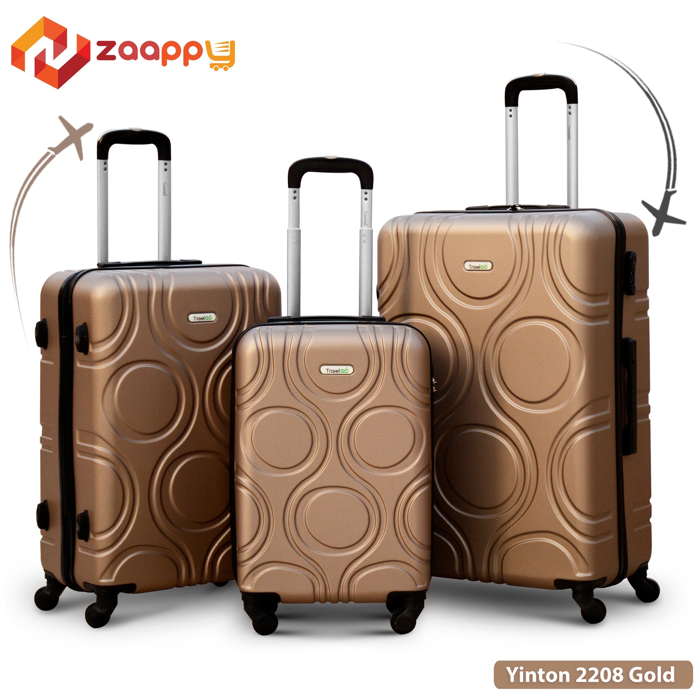 20” Inches Lightweight ABS Luggage | Hard Case Trolley Bag | 2 Years Warranty | Yinton 2208 Gold