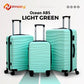 3 Pcs Set 22"24"28" Ocean ABS Light Green Lightweight Luggage | Hard Case Trolley Bag zaappy uae
