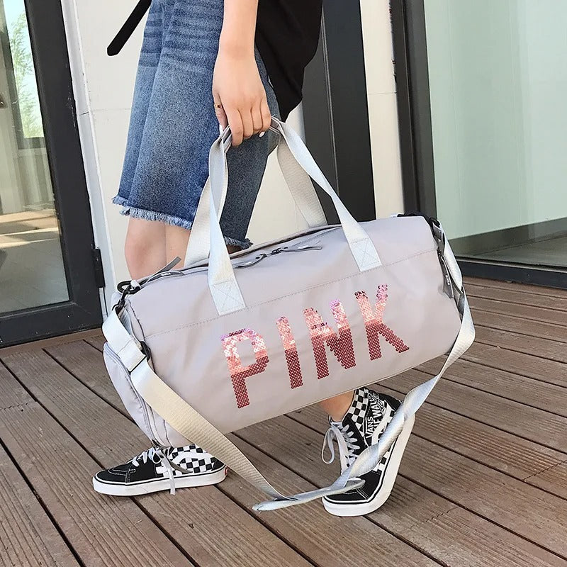 Pink Duffel Bag | Fitness Shoulder Bag For Women Zaappy