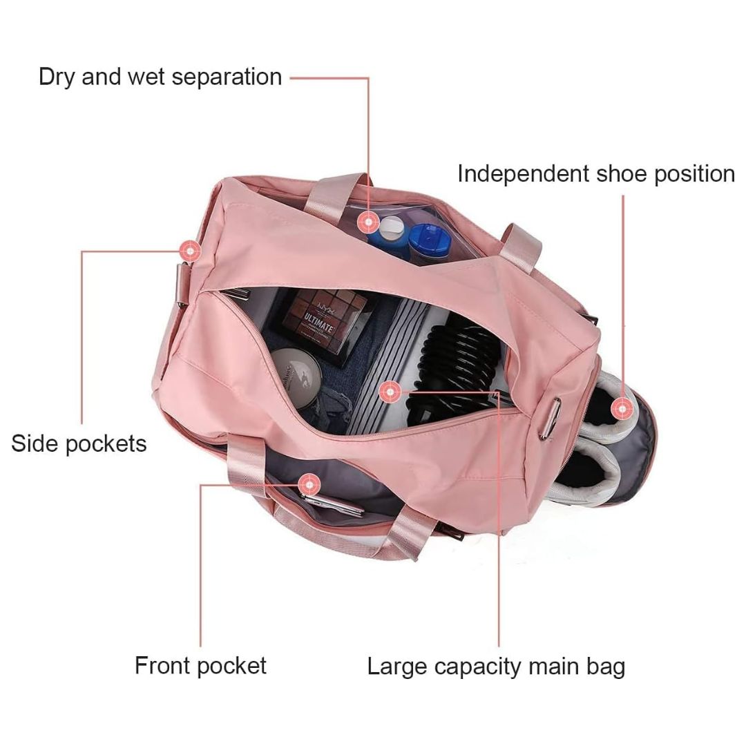 Pink Duffel Bag | Fitness Shoulder Bag For Women