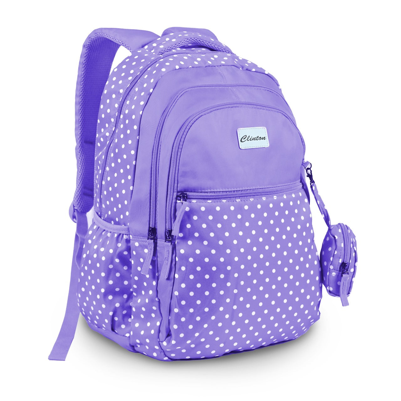 Buy 1 Get 1 Free | Multi Zipper Espiral Polka Dotted Backpack Bag with Pouch