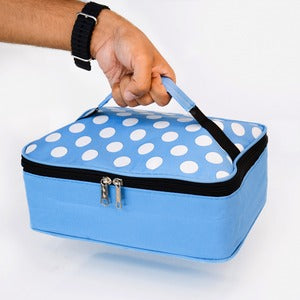 Polka Dotted Insulated Square Lunch Bag