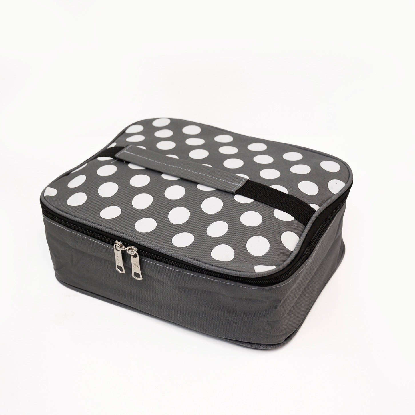 Polka Dotted Insulated Square Lunch Bag