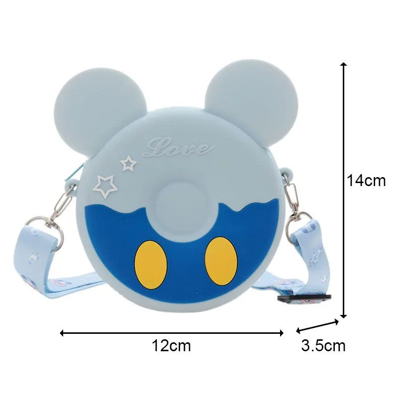 Mickey Mouse Donut Cute Silica Bag For Girls | Multicolour Mini Crossbody Sling Bag